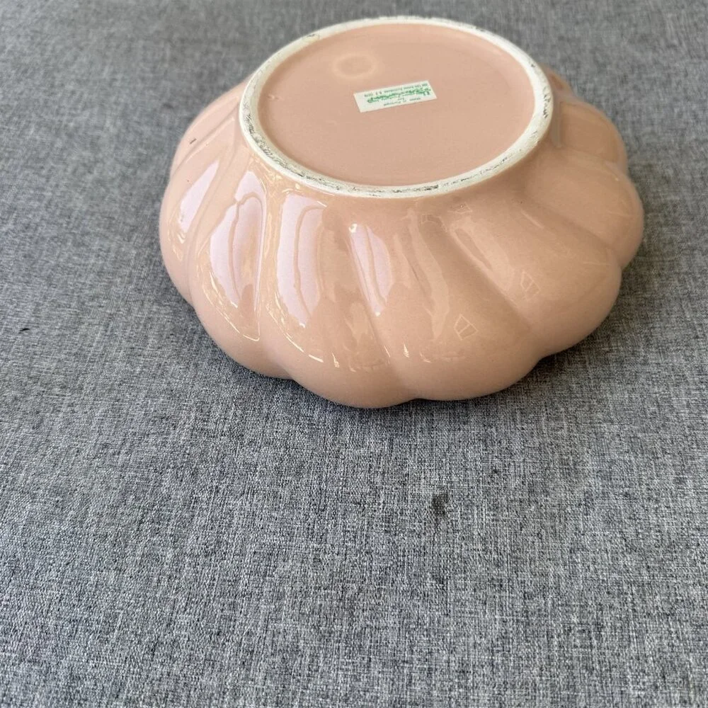 Vintage Mid Century Pin Lotus Round Bonsai Planter Made In Portugal